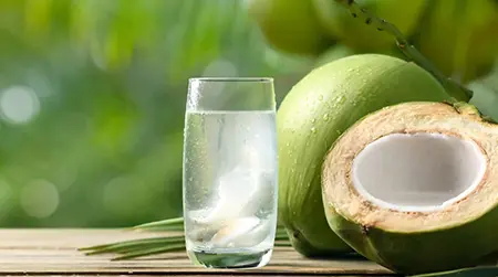 Coconut Water: Helps maintain hydration and supports body recovery.